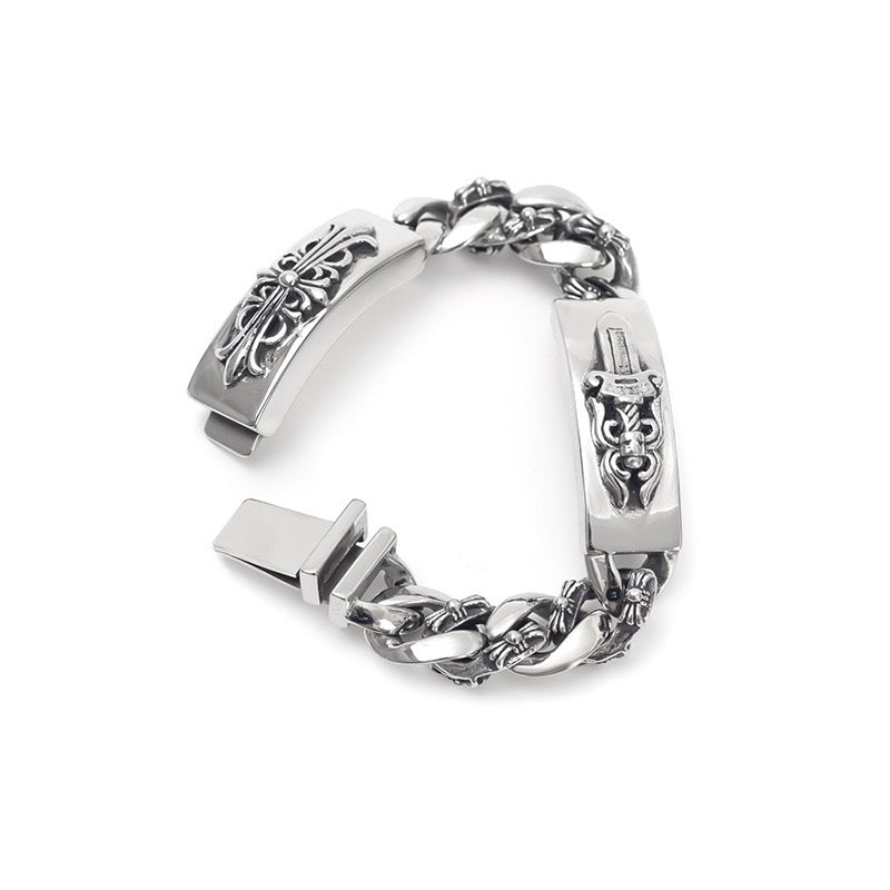 DOUBLE ID FANCY LINK BRACELET 8