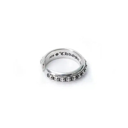 CH PLUS PYRAMID OPEN BAND RING 4